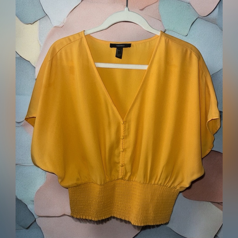 Forever 21 Wide Sleeve V-Neck Top
